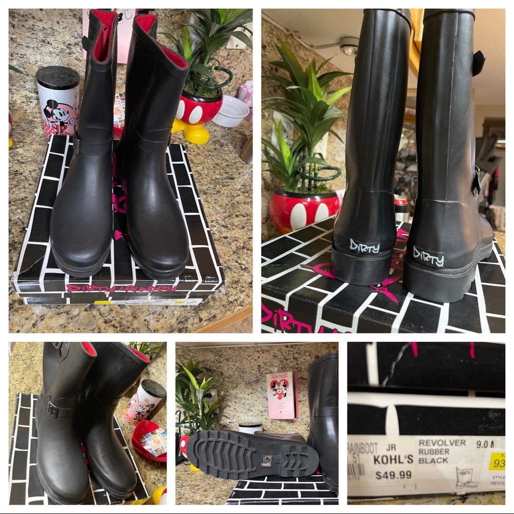 Black Rain Boots by Dirty Laundry